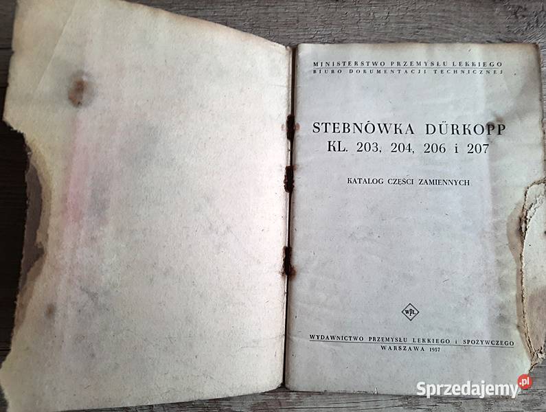 Katalog części zamiennych stebnówka Durkopp Ostrów Wielkopolski