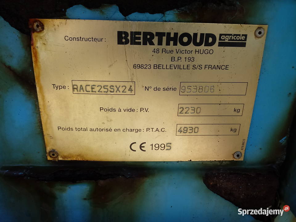 Opryskiwacz Berthoud Racer Radom