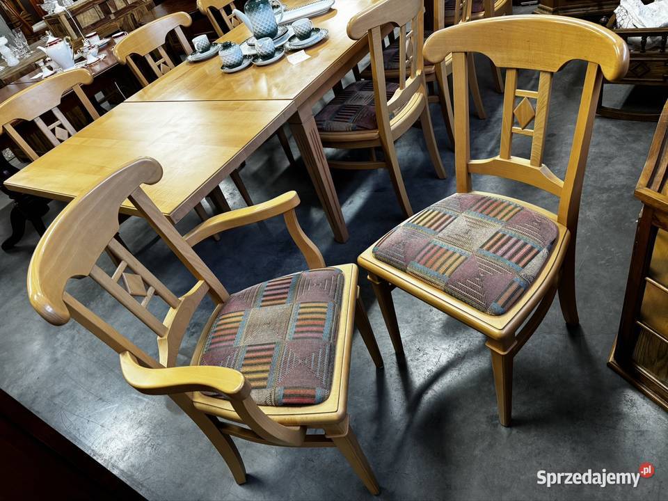 Stół drewniany Bukowy 10 krzeseł Stoły warmińsko-mazurskie Ełk