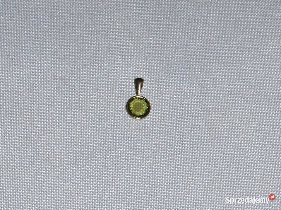 WKruk Złoty 585 wisiorek z zielona cyrkonią Łódź