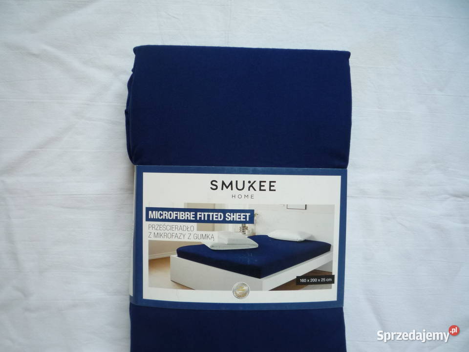 Smukee Granatowe Mikrofaza Prześcieradło z gumką zachodniopomorskie Szczecin sprzedam