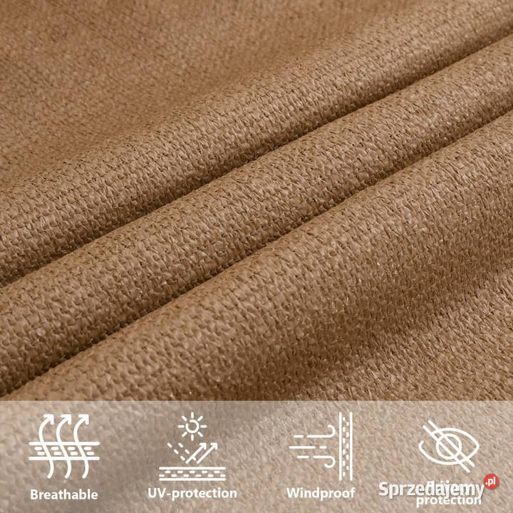 Żagiel przeciwsłoneczny 160 gm taupe 34x2 m HDPE Markizy i osłony