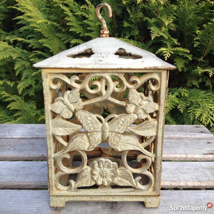 Stary żeliwny lampion motyl motyle Warszawa