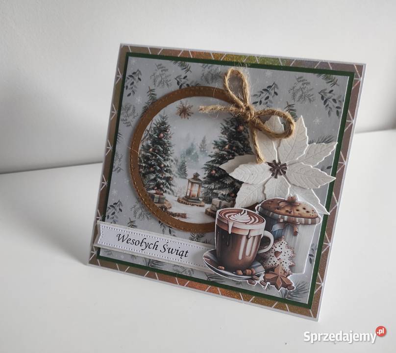 Kartka bożonarodzeniowa handmade gwiazda Rękodzieło Łódź