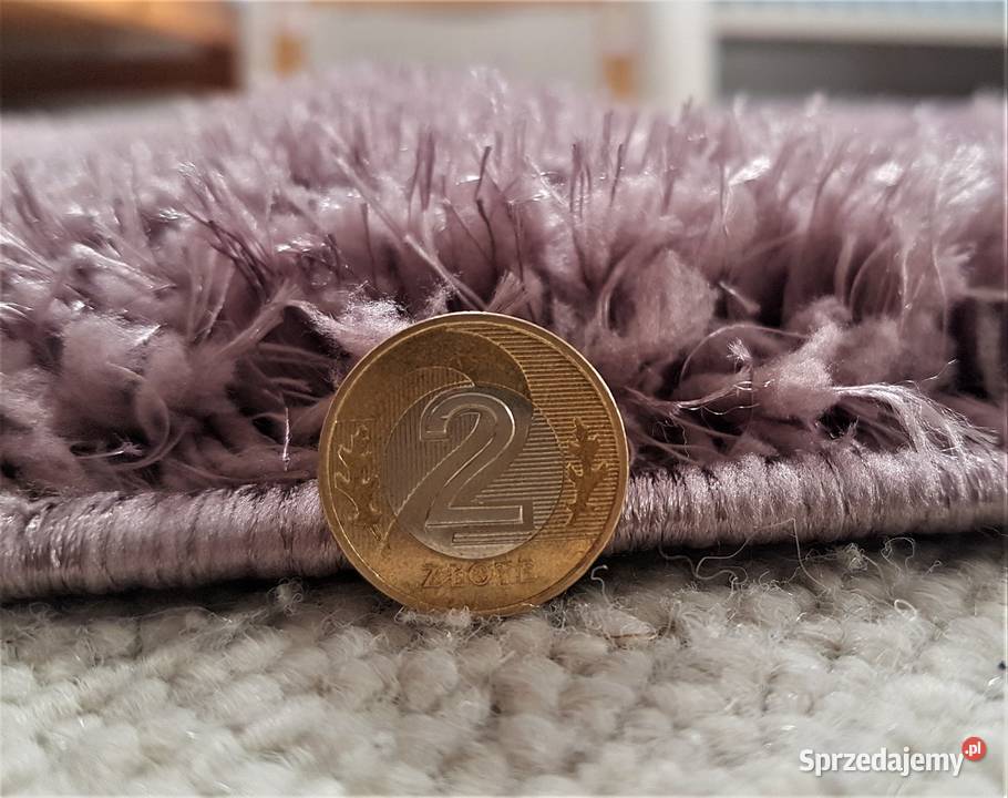 OUTLET Dywan shaggy GLAMOUR nabłyszczany lila Dywany i wykładziny Przeciszów