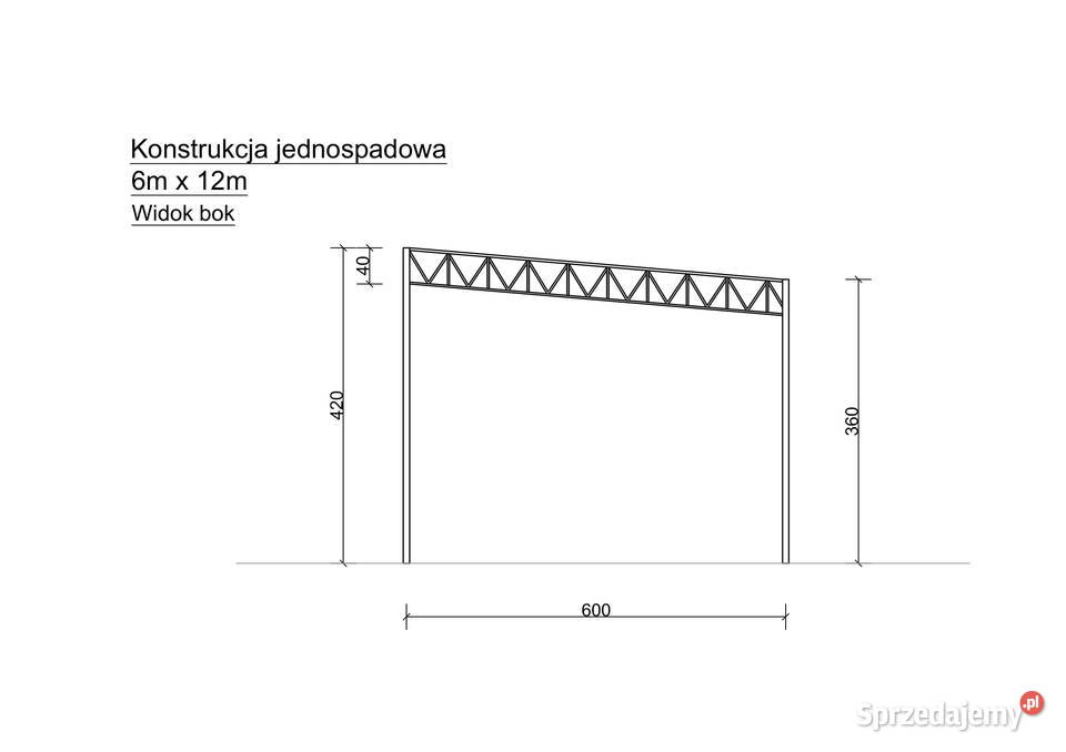 Konstrukcja Stalowa 6x12 Wiata Garaż Magazyn Rawa Mazowiecka