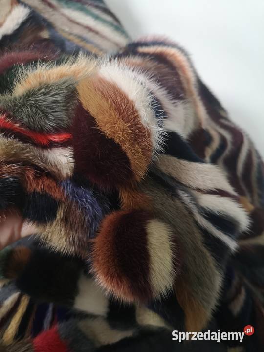 Futro naturalne z norek kolorowy Kozy