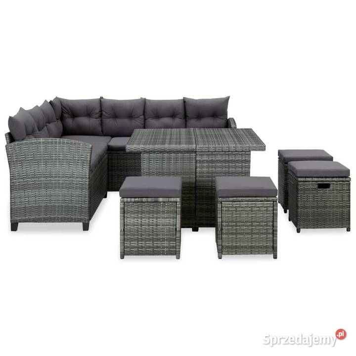 6cz zestaw wypoczynkowy do ogrodu poduszki szary Komplety wypoczynkowe sprzedam