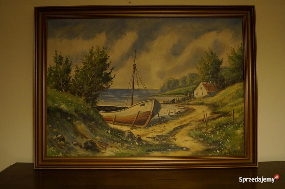 obraz pejzaż olejowy przywieziony z Dani Słupsk