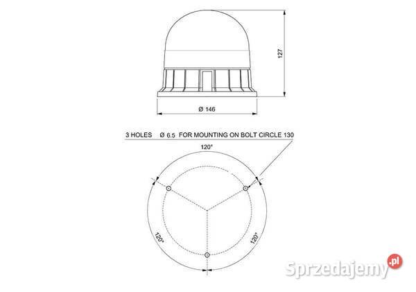 Lampa błyskowa LED 17W 1224V bursztynowa małopolskie Kamionna
