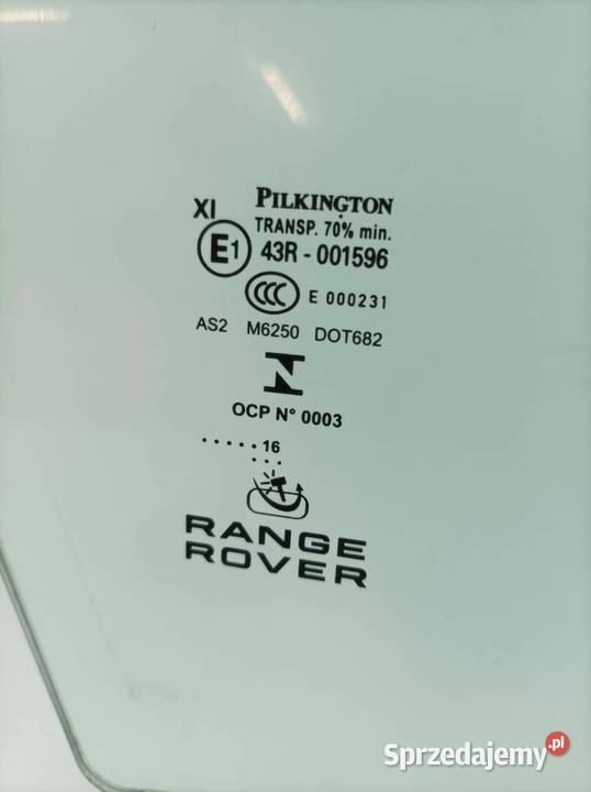 SZYBA DRZWI PRAWY PRZÓD Land Rover Range Rover Rok produkcji 2016