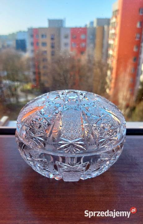 Piękna bombonierka kryształowa PRL Wrocław