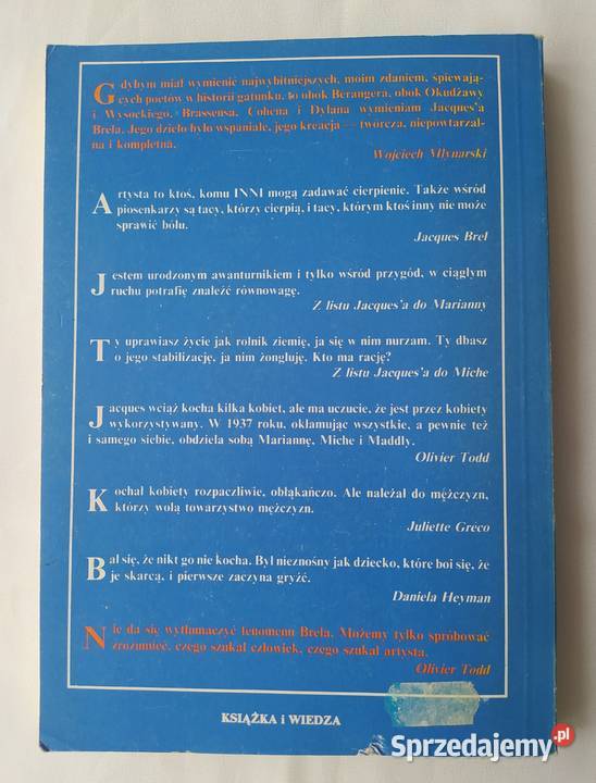 JACQUES BREL Olivier Todd biografie, wspomnienia Hajnówka sprzedam