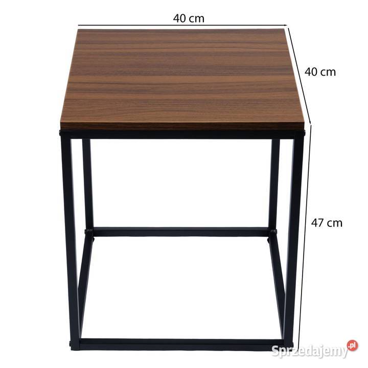 Nowoczesne stoliki kawowe kwadratowe zestaw 2w1 45cm Poznań
