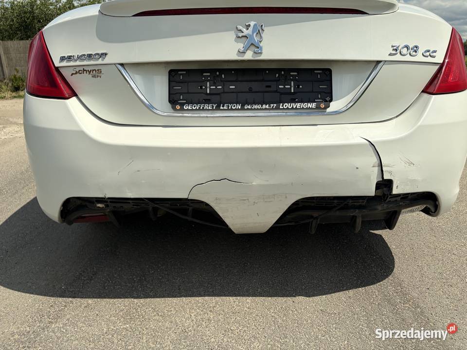 PEUGEOT 308 CC 16 EHDI 2010 BIAŁA PERŁA uszkodzony Poznań sprzedam