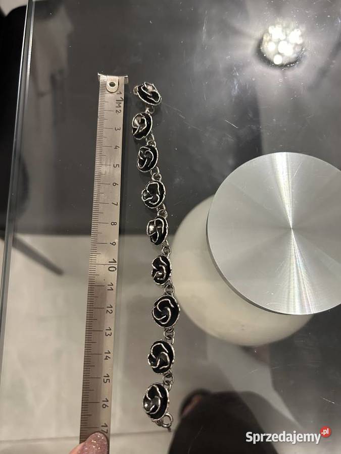 Srebrny różany komplet PRL Ruda Śląska