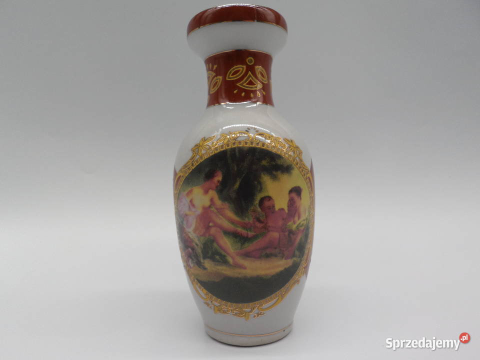 Mały Wazonik Porcelanowy Scenka Rodzajowa Styl Raszków