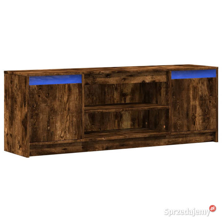 Szafka pod TV z LED przydymiony dąb 1395x34x50 mazowieckie Warszawa