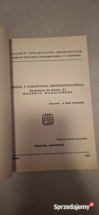 Unikat Spółki z oo Kodeks Handlowy 1981 Nakład wielkopolskie Gniezno sprzedam