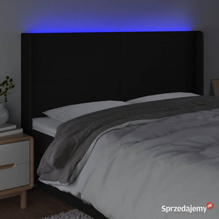 Zagłówek do łóżka z LED czarny 203x16x118128