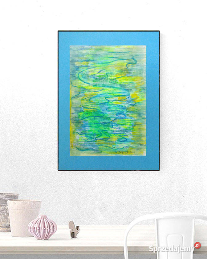 nowoczesny rysunek a3 woda obraz malowany Gdańsk