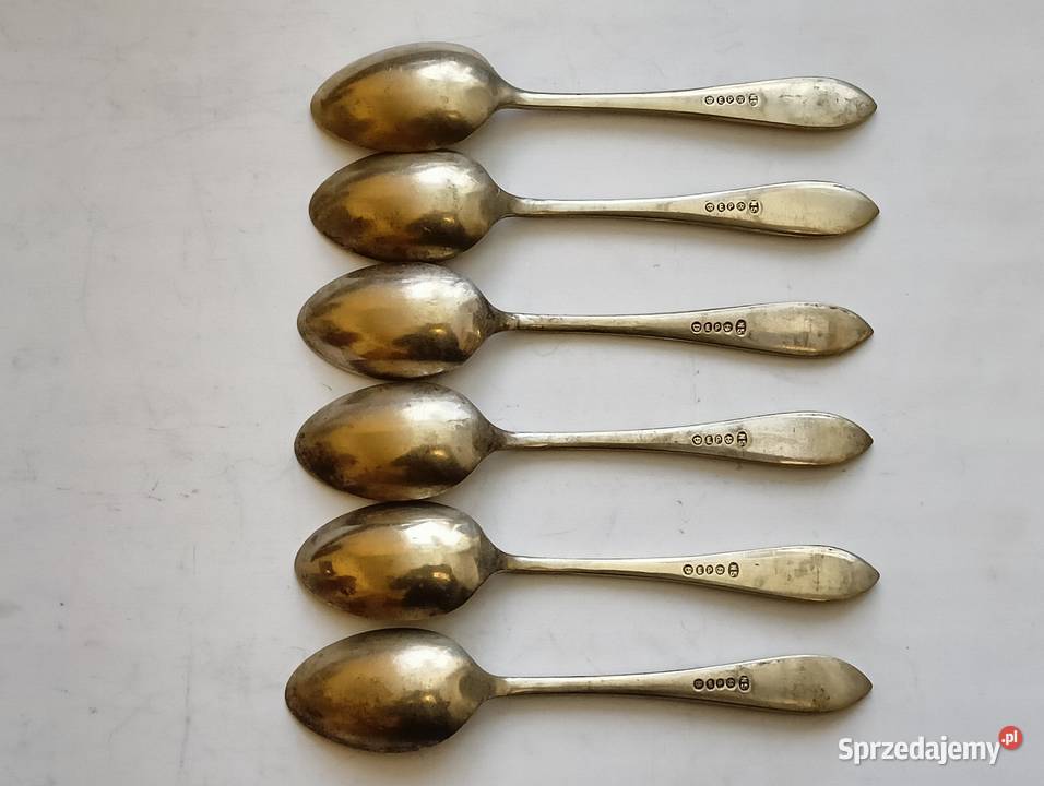 Stary angielski komplet łyżeczek do kawy EP Kraków
