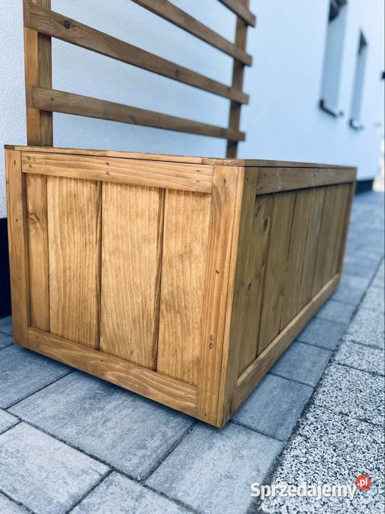 Wysoka Donica Drewniana z Pergolą 100x50x200 MD Skierniewice