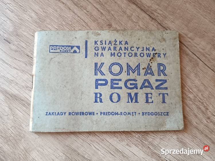 Książka gwarancyjna na motorower Komar 2331 Rzeszów sprzedam
