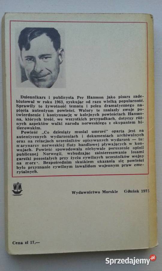 Co dziesiąty musiał umrzeć Per Hansson Proza i poezja Gdynia