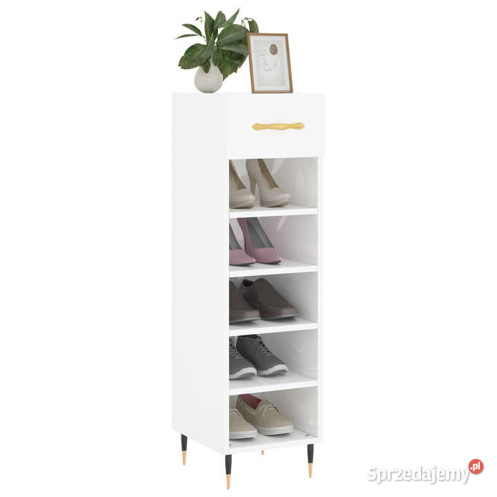 Szafka na buty wysoki połysk biała 30x35x105 Warszawa