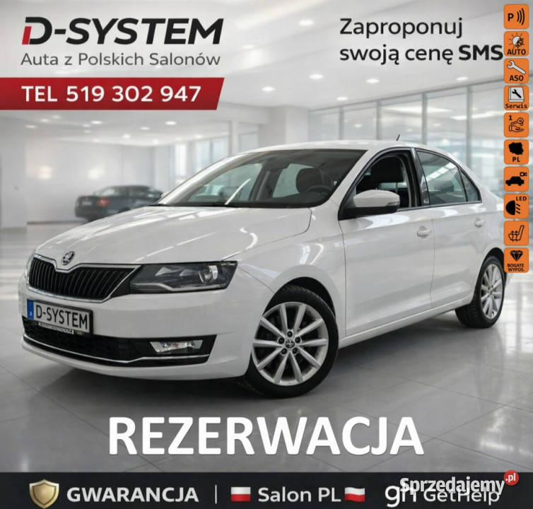 koda RAPID 2019 Salon Polska 1Właściciel Style system Start-Stop podlaskie sprzedam