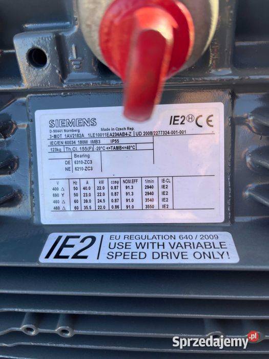 Silnik Elektryczny Siemens 22kW Nowy 2940 Obrmin Tuliszków