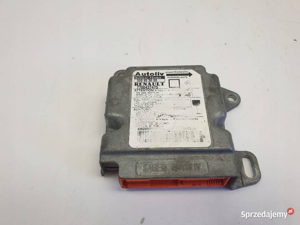 Megane I Scenic I MODUŁ SENSOR AIRBAG 7700437475 Poduszki powietrzne Rudka