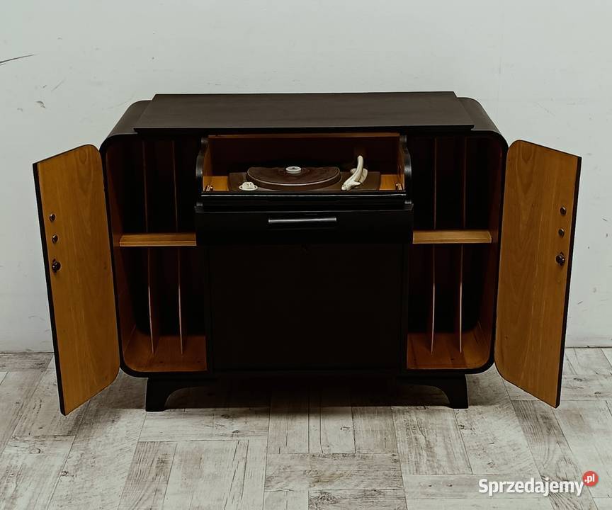 szafka komoda gramofon Halabala lata 60te design Radomsko