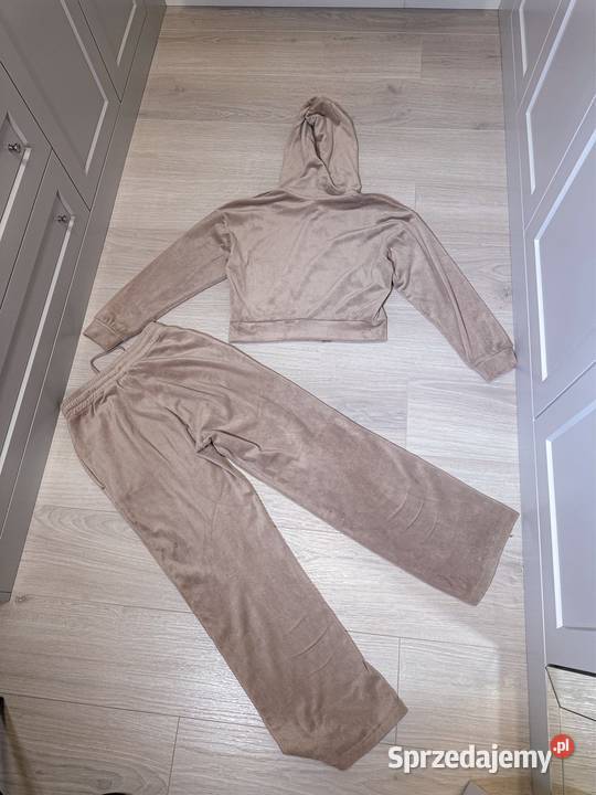 Dres S 36 welurowy HM beżowy dresy bluza kompel Warszawa