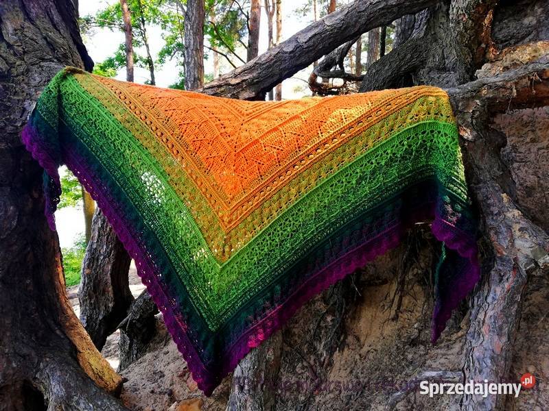 Chusta ombre w kolorach jesieni rękodzieło na Dla kobiet świętokrzyskie Skarżysko-Kamienna