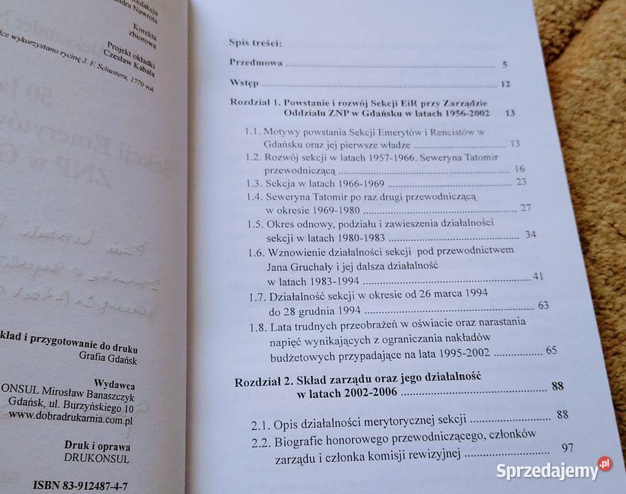 50 lat Sekcji Emerytów i Rencistów ZNP w Gdańsku Gdańsk sprzedam