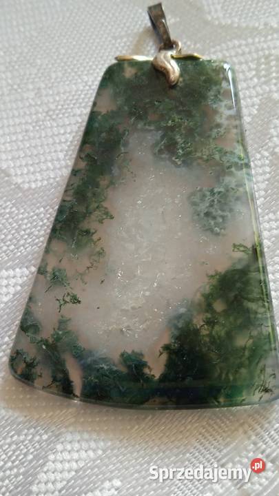 MEDALION Z NATURALNEGO CHRYZOPRAZU W SREBRZE Piła sprzedam