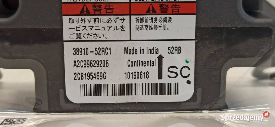 SUZUKI SWIFT MK8 MODUŁ SENSOR AIRBAG 3891052RC1