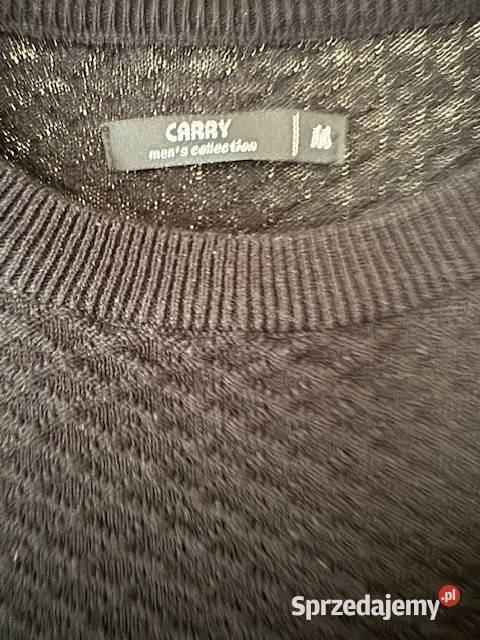 Sweter męski M Carry czarny we wzór jednolity Rozmiar M Częstochowa sprzedam