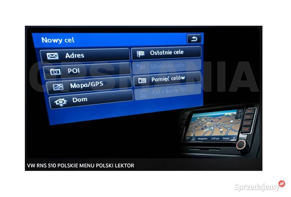 POLSKIE MENU RNS 510 VW SKODA COLUMBUS NAWIGACJA Łódź