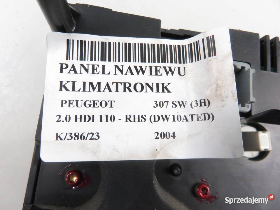 KLIMATRONIK PEUGEOT 307 SW 3H 96430991XT małopolskie
