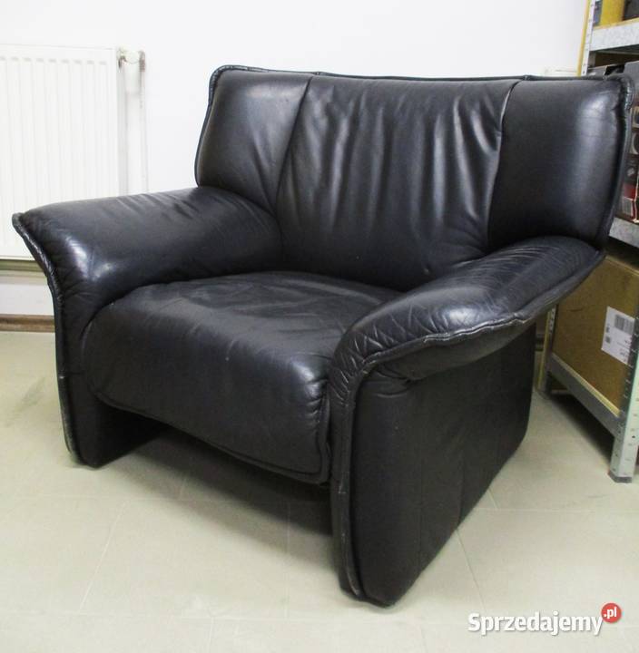 Stary Fotel Czarna Skóra Nieporęt