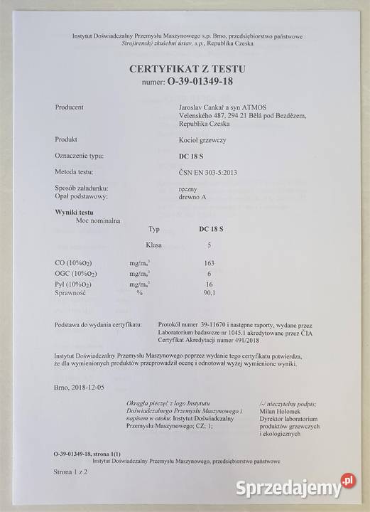 Kocioł zgazowujący drewno ATMOS DC 18S Klasa 5 stal podlaskie