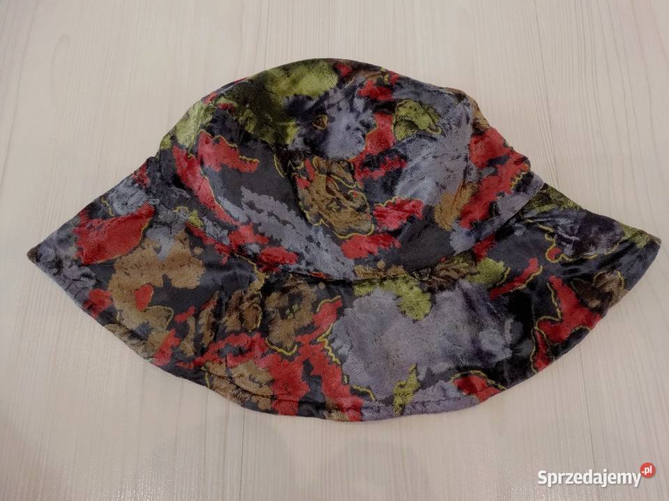 Czapka Bucket Lekka Welurowa w Modne Kwiaty podlaskie Łomża sprzedam