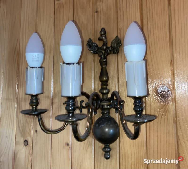 6 żyrandoli mosiężnych i 10 kinkietów kujawsko-pomorskie Brodnica