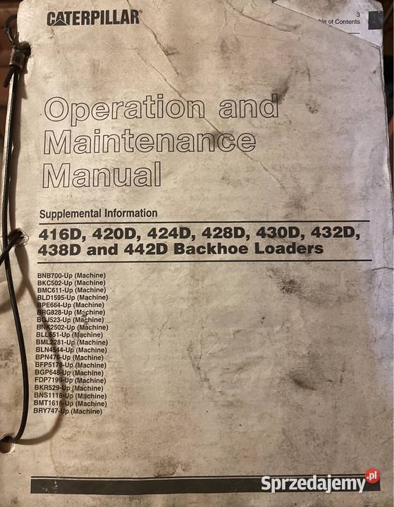Instrukcja obsługi koparkoładowarka caterpillar Biczyce Górne