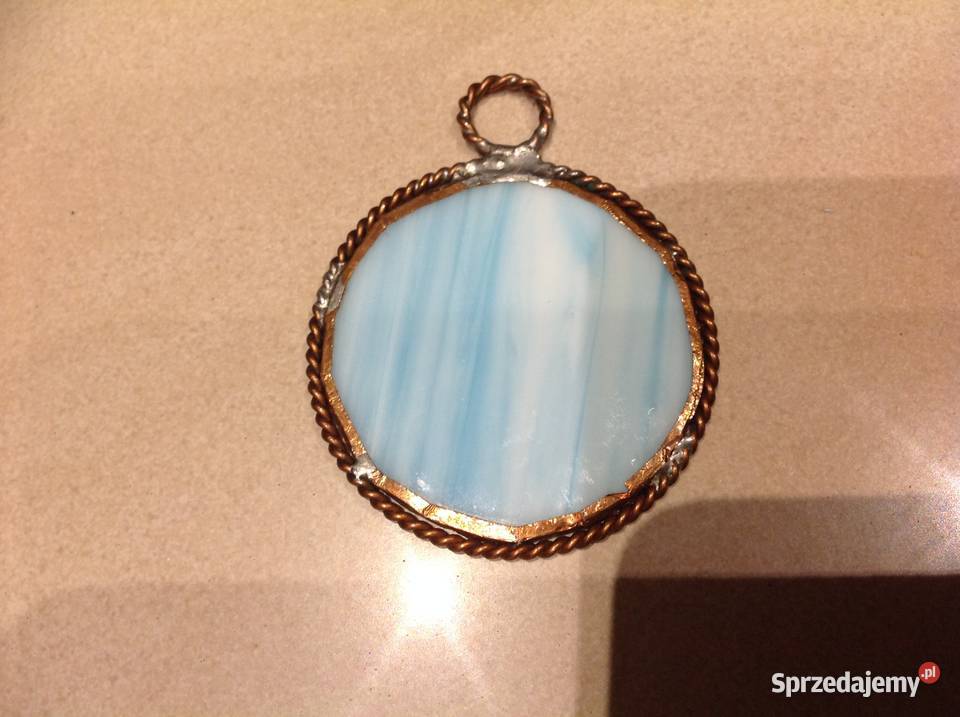 Stara Duża Zawieszka Wisior z Plastrem Kamienia