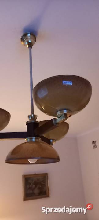 Trzyramienny żyrandol z kloszami w stylu Art sprzedam