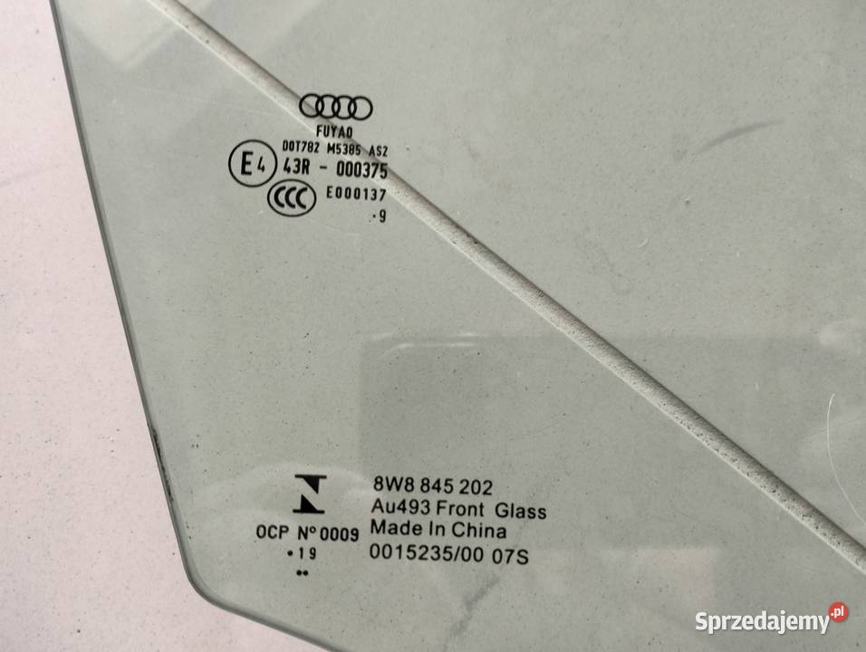 Audi A5 8T8 Sportback 19R szyba drzwi przód